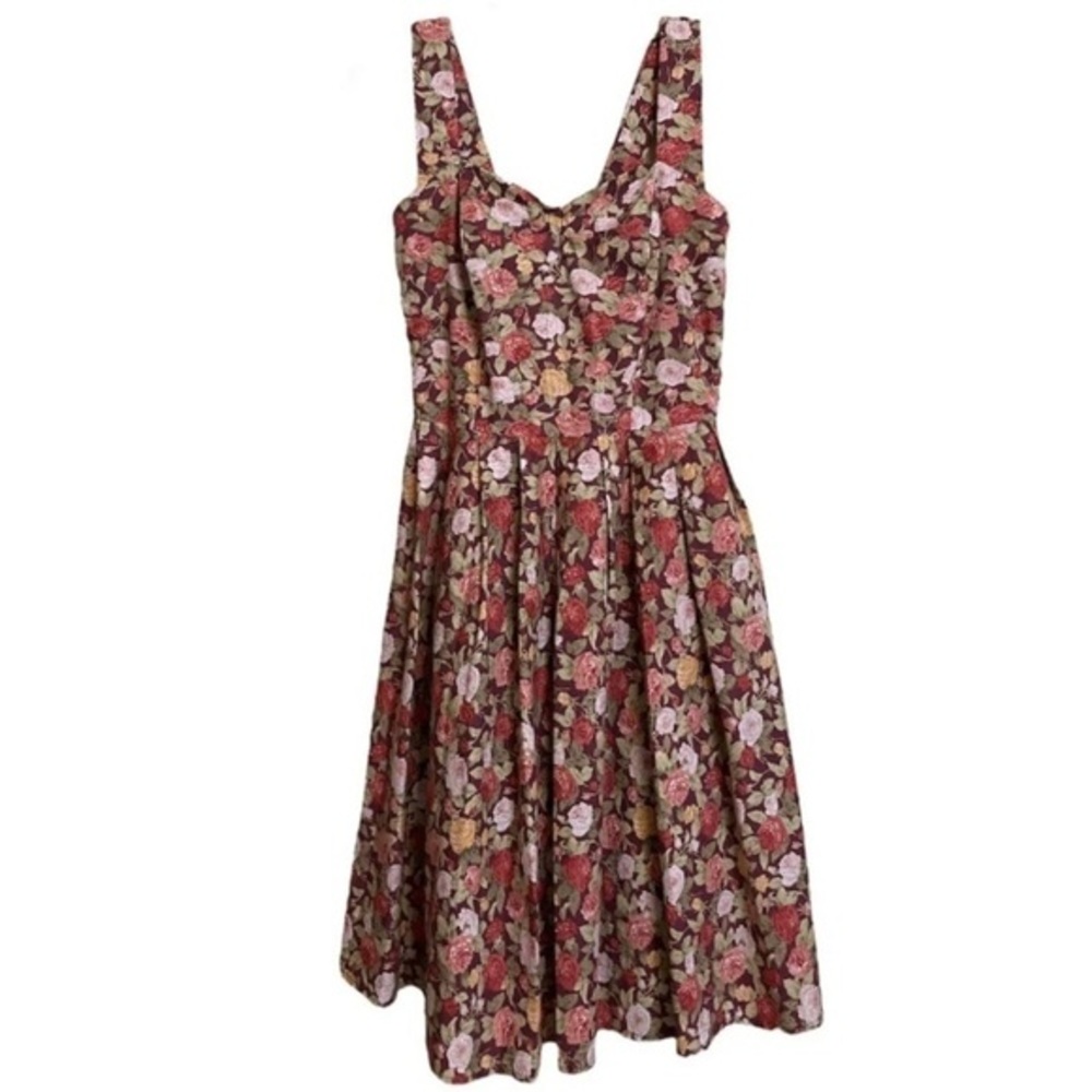 Dolly And Dotty Midi Dress Vintage Inspired Size 6 Floral Cottagecore Retro